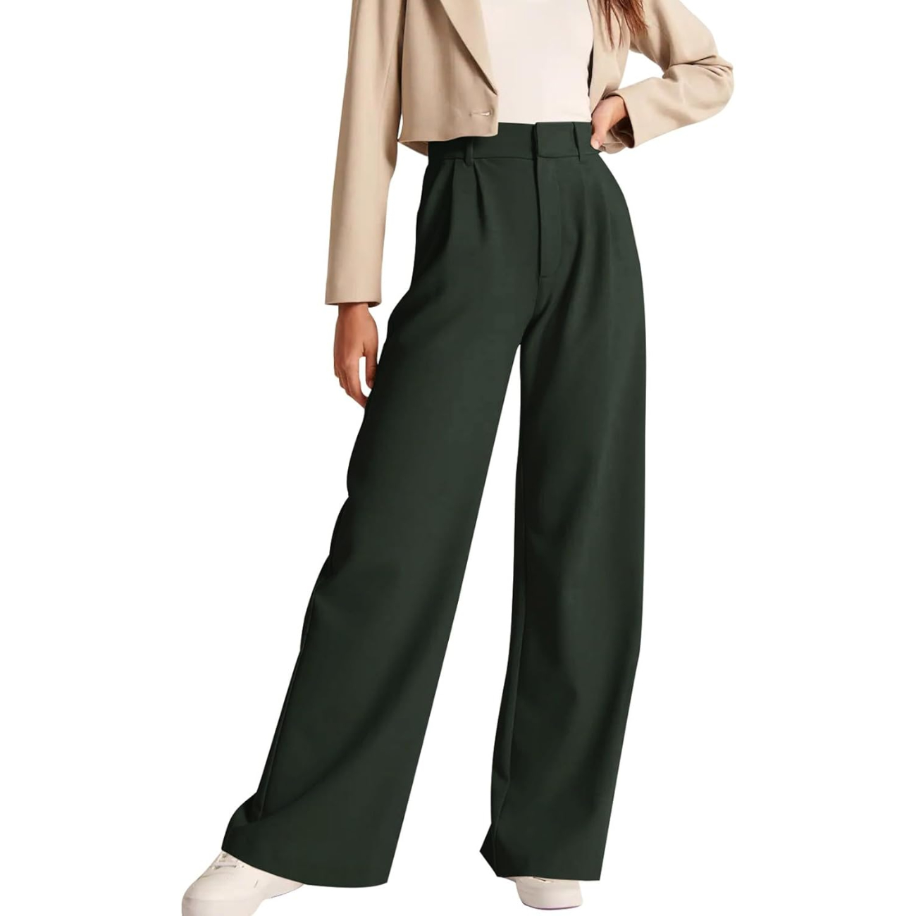 High Rise Formal Trousers With Pockets For Women
