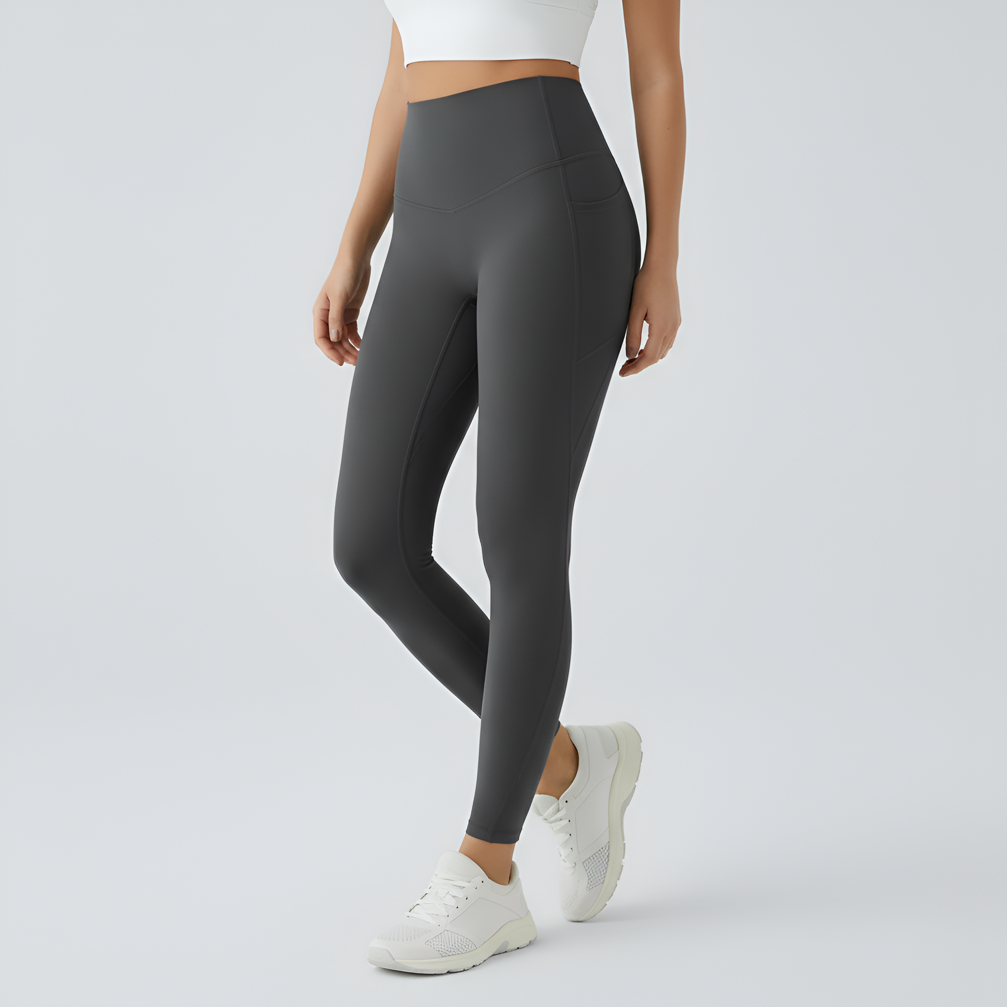 High Rise Shaping Leggings With Side Pockets And Sculpting Fit For Women