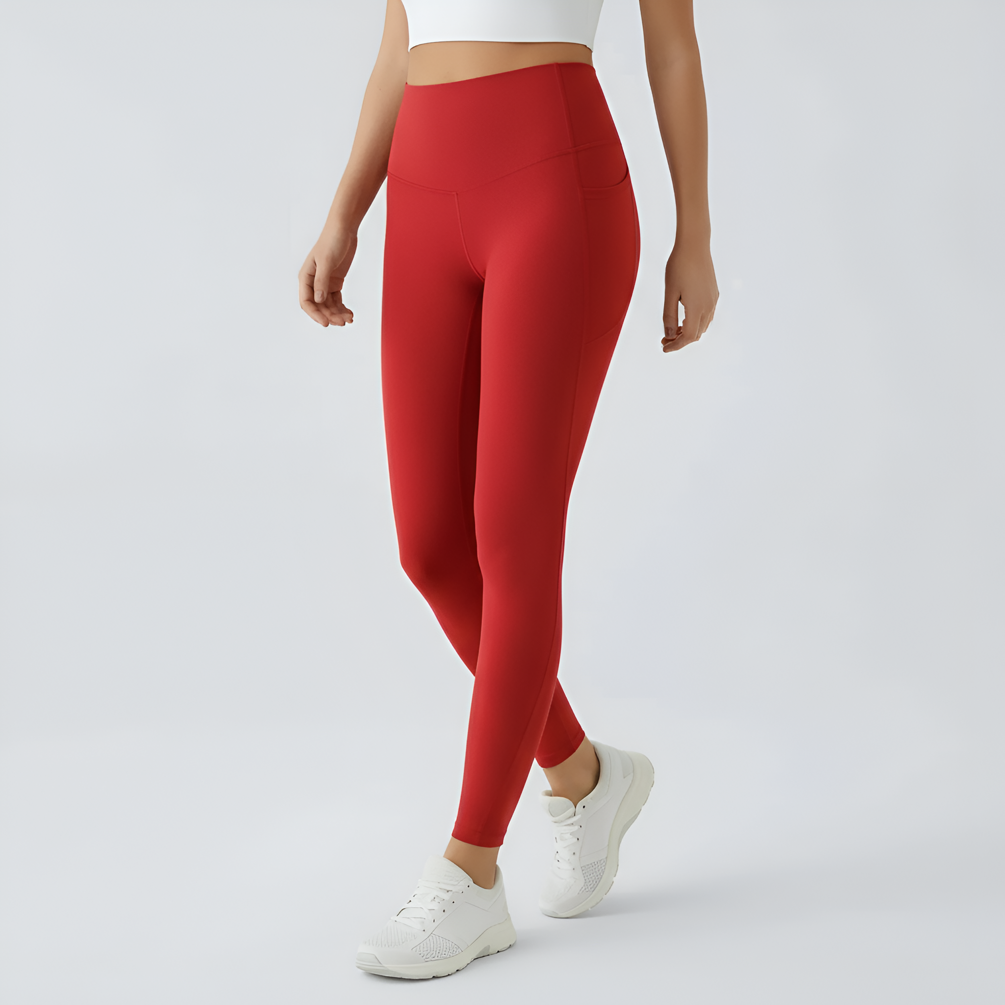 High Rise Shaping Leggings With Side Pockets And Sculpting Fit For Women