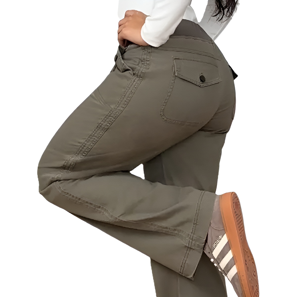 High Stretch Adjustable Straight Pants For WomenHigh Stretch Adjustable Straight Pants For Women - Image 3