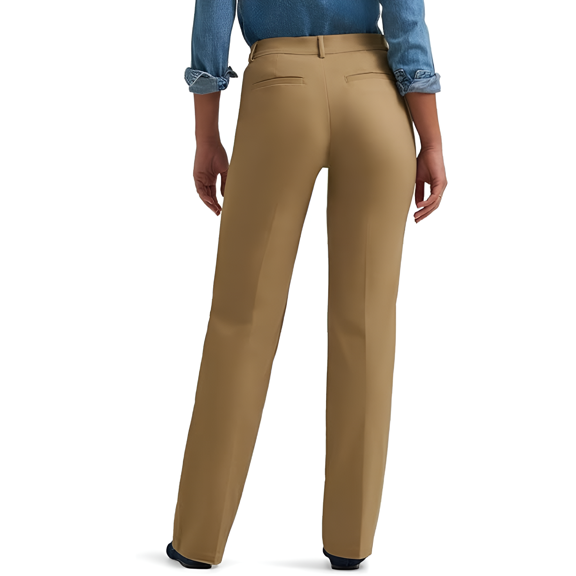 Mid Rise Regular Fit Work Trousers Pants For Women