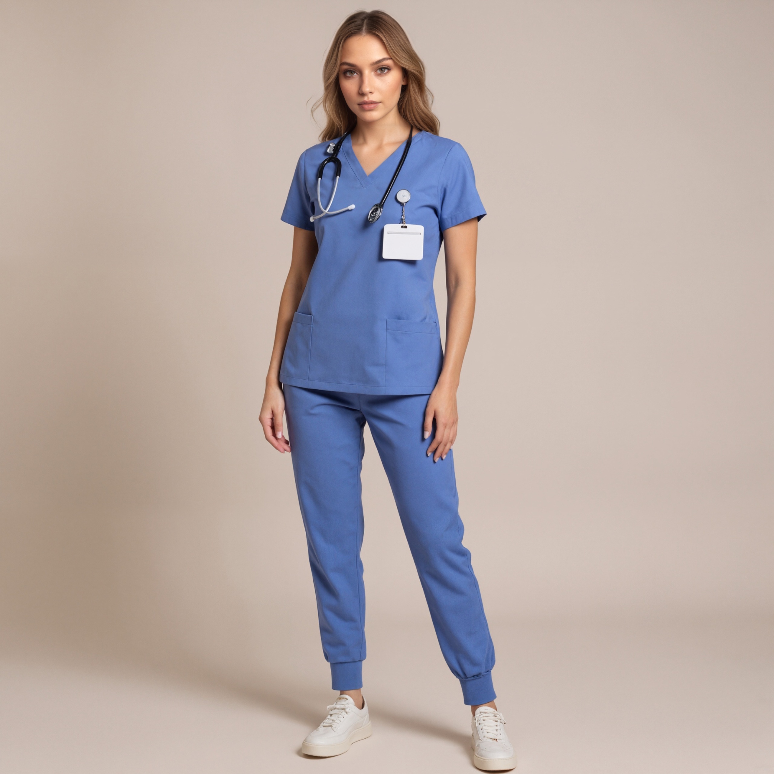 Lightweight Scrub Set With Jogger Trousers
