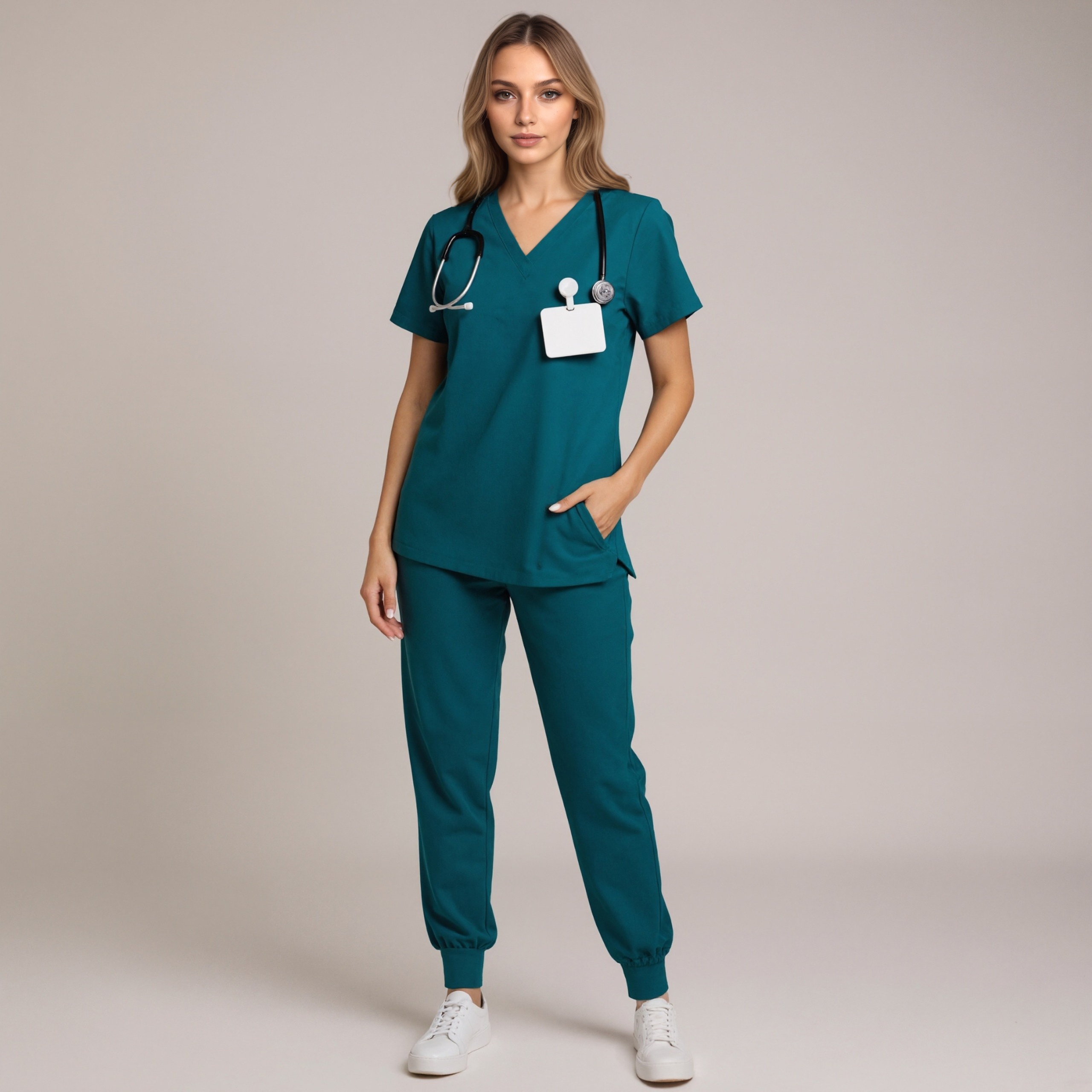 Lightweight Scrub Set With Jogger Trousers