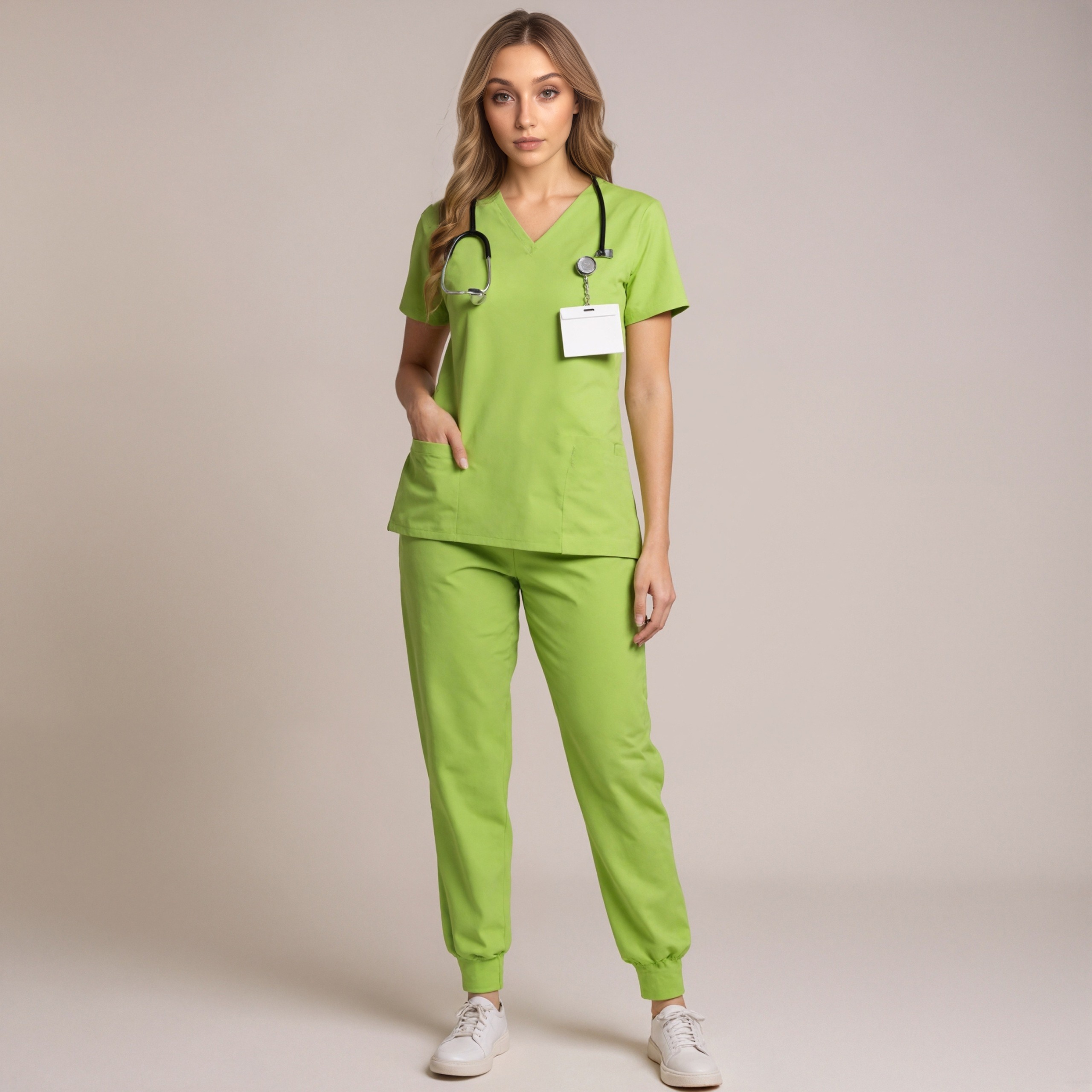 Lightweight Scrub Set With Jogger Trousers