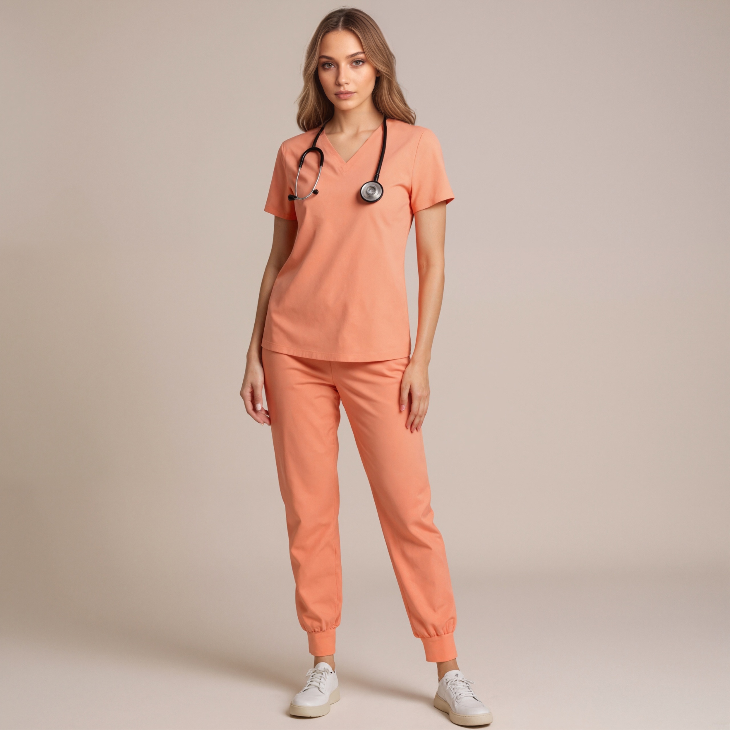 Lightweight Scrub Set With Jogger Trousers