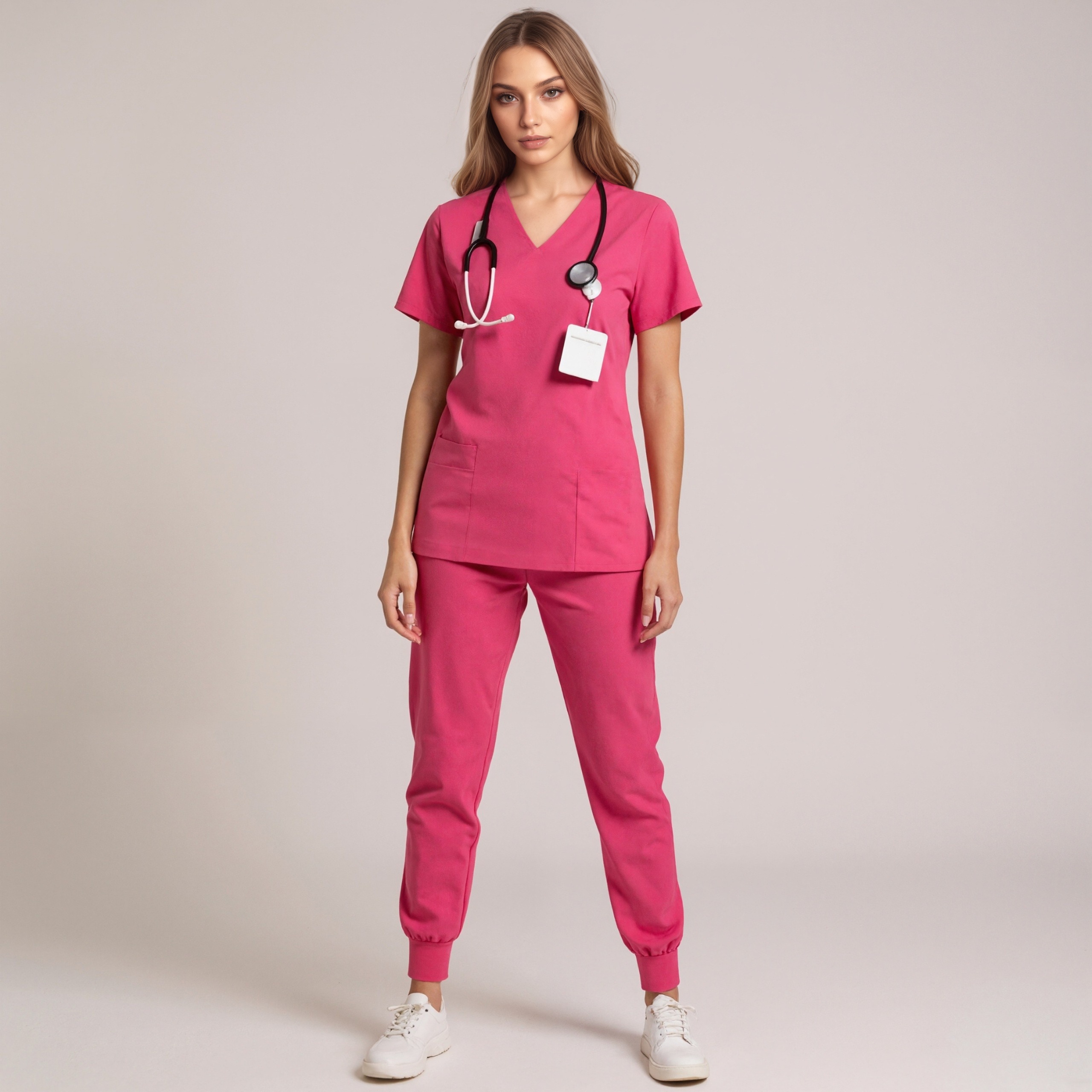 Lightweight Scrub Set With Jogger Trousers