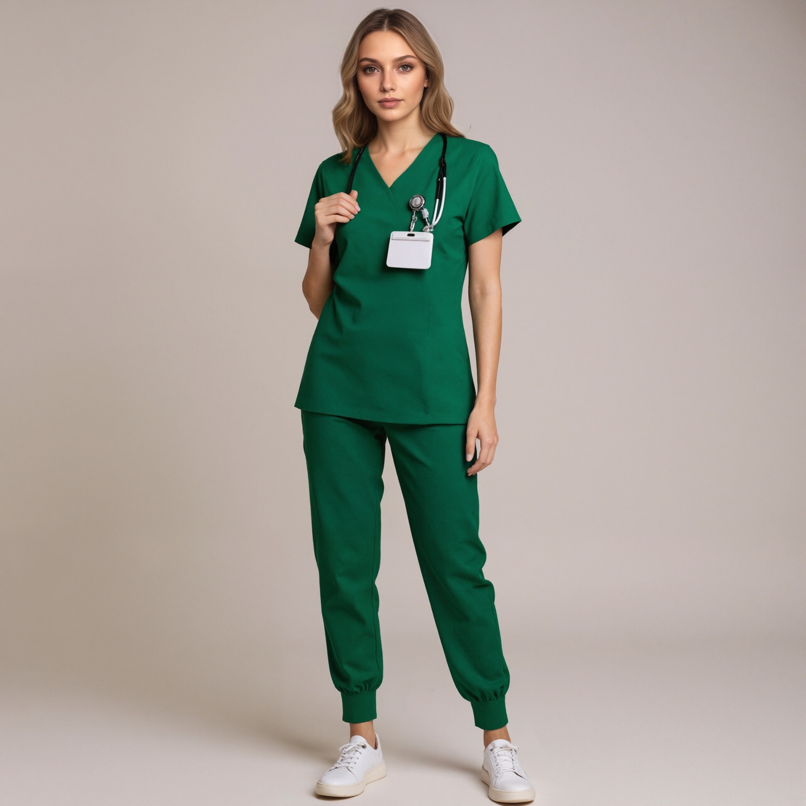 Lightweight Scrub Set With Jogger Trousers