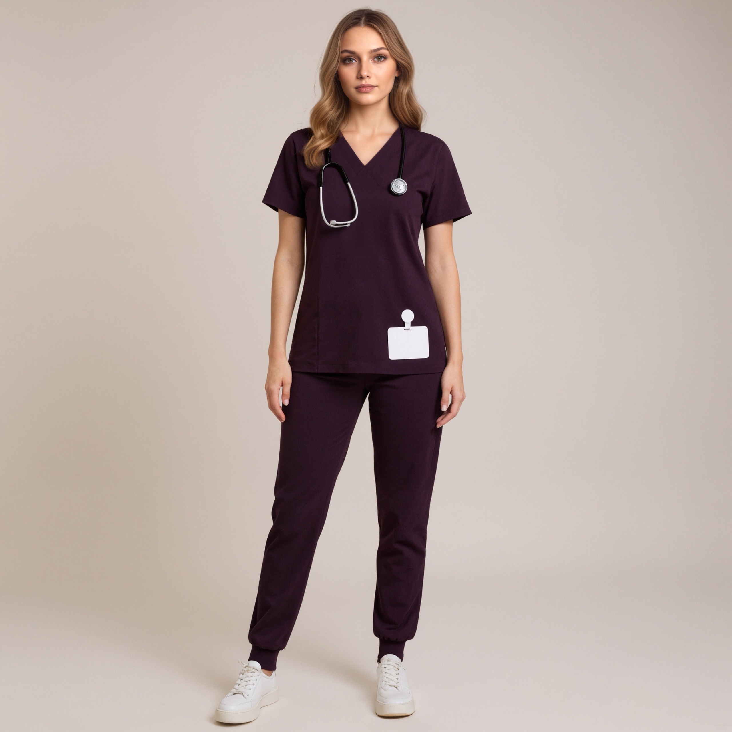 Lightweight Scrub Set With Jogger Trousers