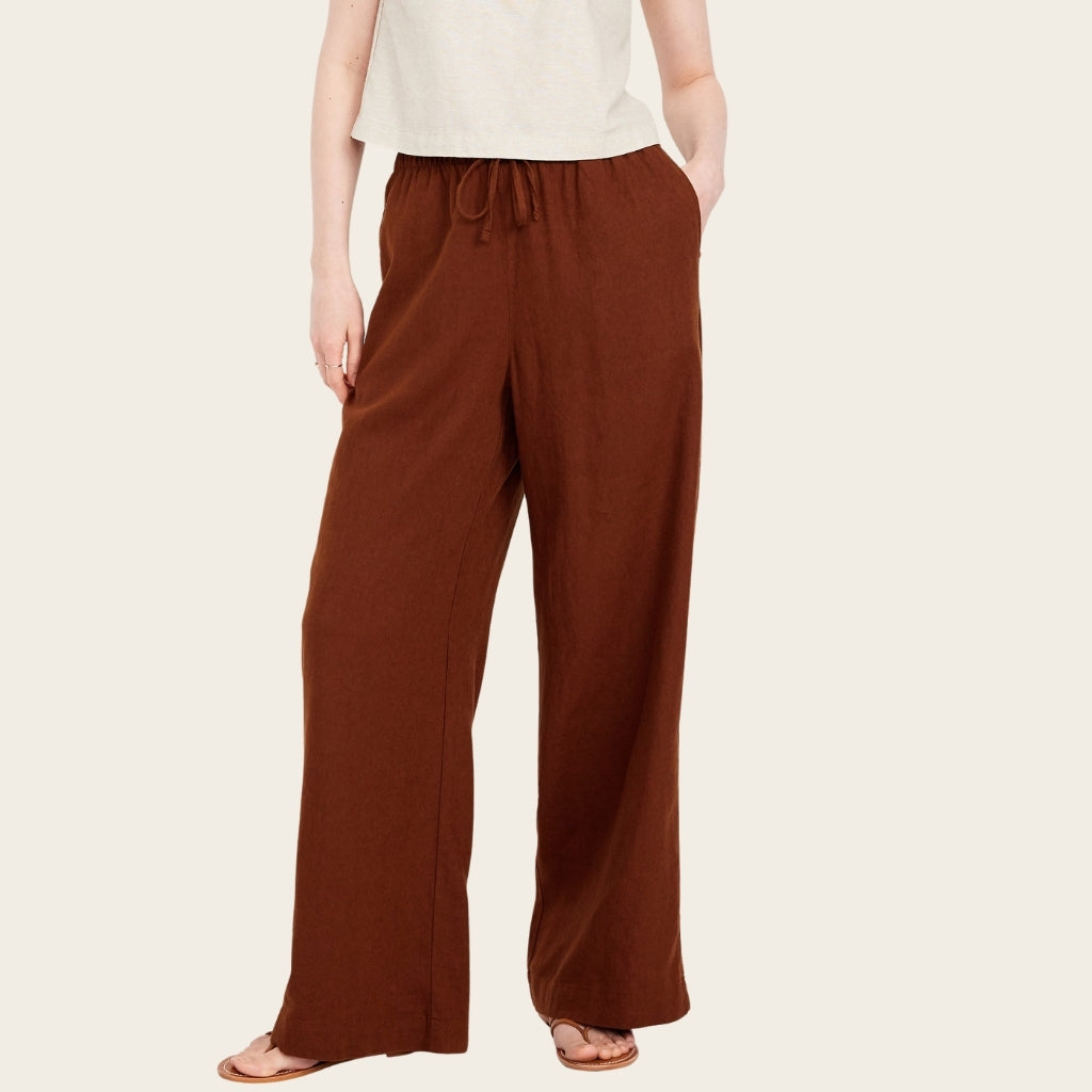 High Rise Linen Blend Wide Pants-My Comfy Pant