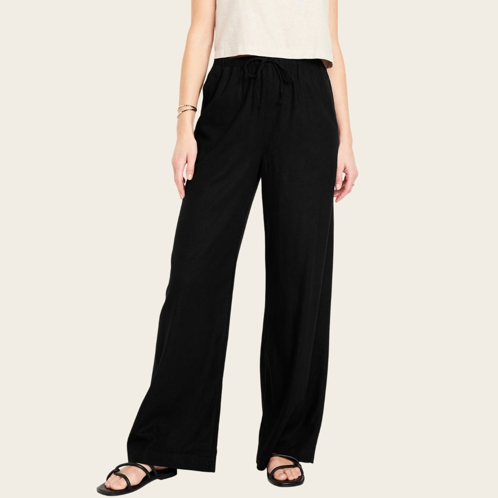 High Rise Linen Blend Wide Pants-My Comfy Pant