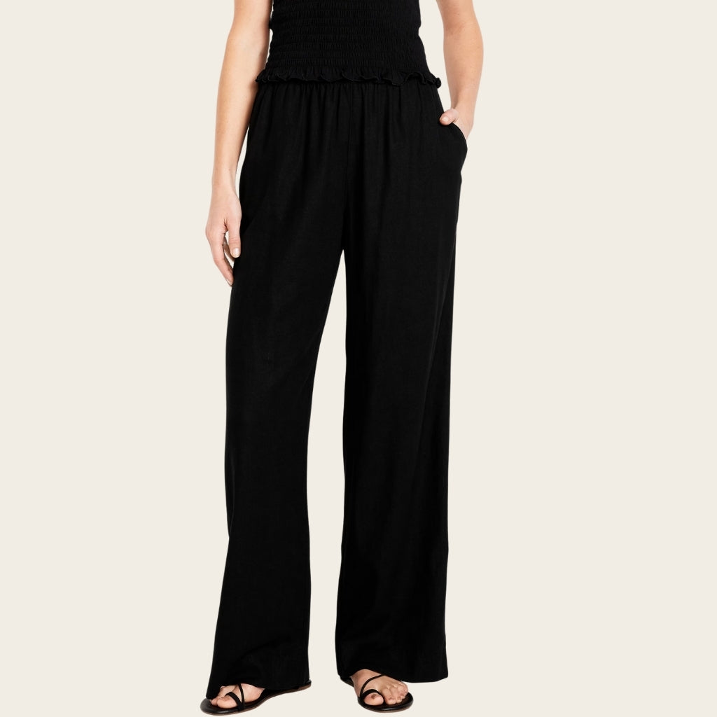 High Rise Linen Blend Wide Pants-My Comfy PantHigh Rise Linen Blend Wide Pants - Image 3