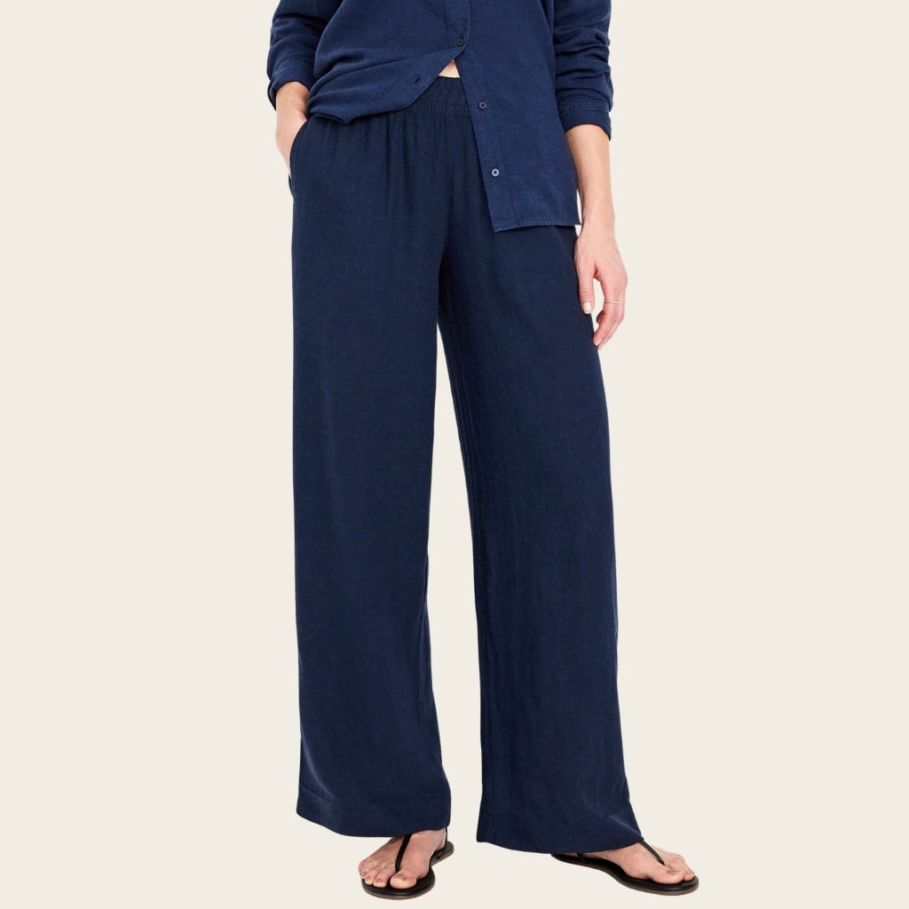 High Rise Linen Blend Wide Pants-My Comfy PantHigh Rise Linen Blend Wide Pants - Image 6