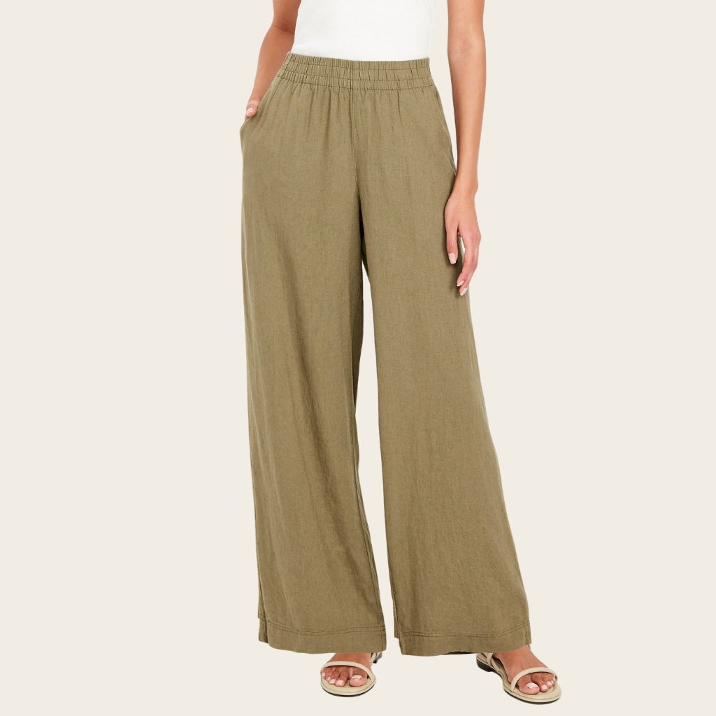 High Rise Linen Blend Wide Pants-My Comfy PantHigh Rise Linen Blend Wide Pants - Image 8