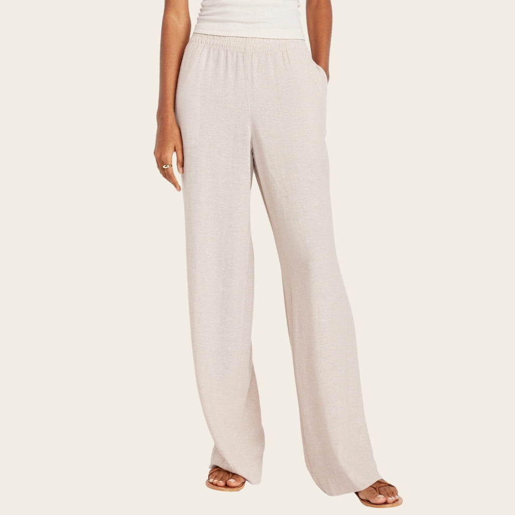 High Rise Linen Blend Wide Pants-My Comfy PantHigh Rise Linen Blend Wide Pants - Image 9