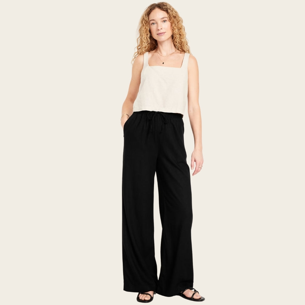 High Rise Linen Blend Wide Pants-My Comfy Pant