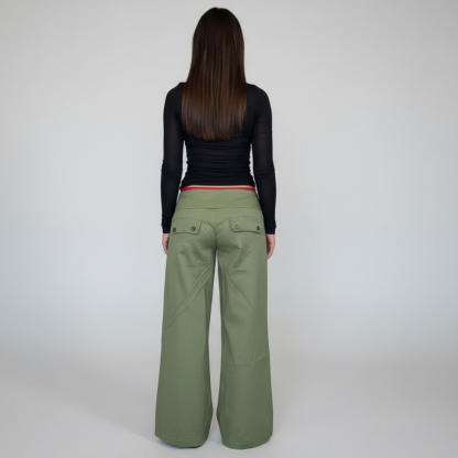 Maxim Button Detail Straight Fit Pants