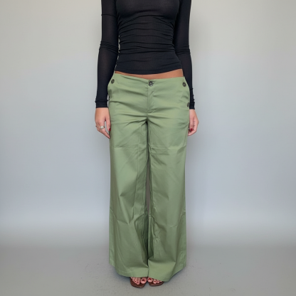 Maxim Button Detail Straight Fit Pants