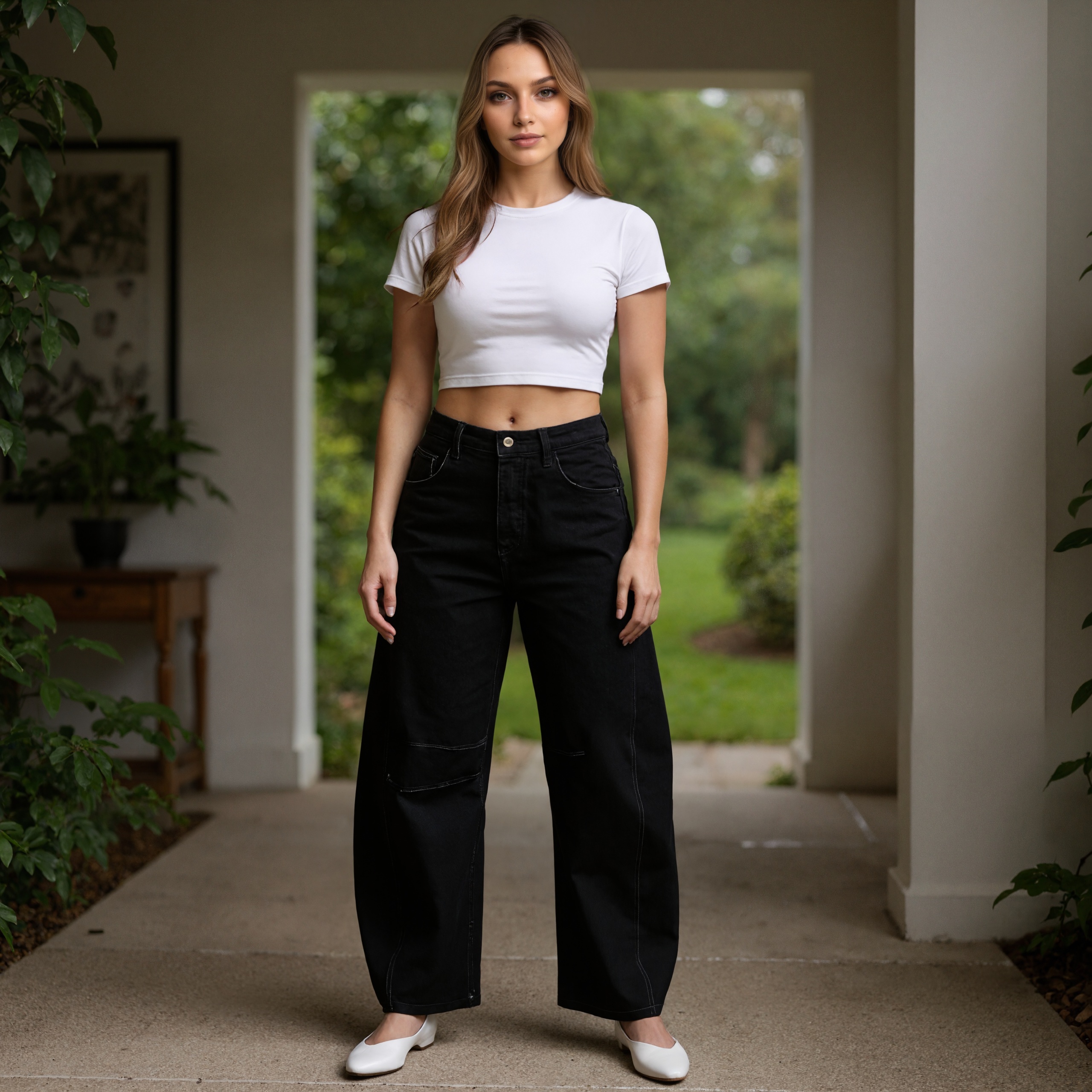 Mid Rise Barrel Shape Denim JeansMid Rise Barrel Shape Denim Jeans - Image 9