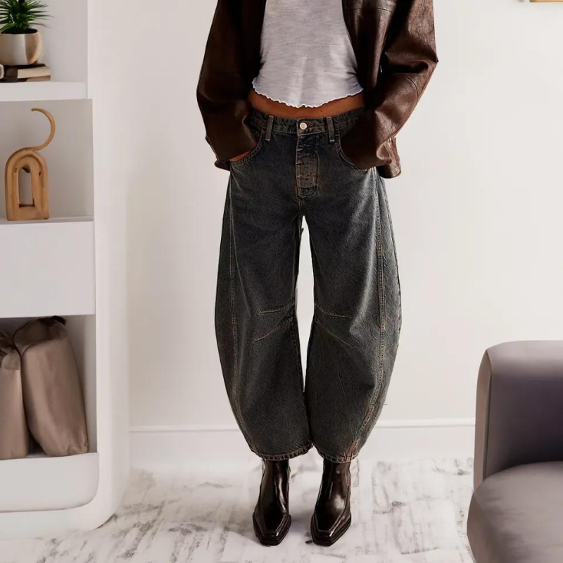 JB Mid Rise Barrel Jeans-My Comfy Pant