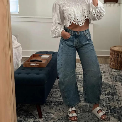 JB Mid Rise Barrel Jeans-My Comfy Pant