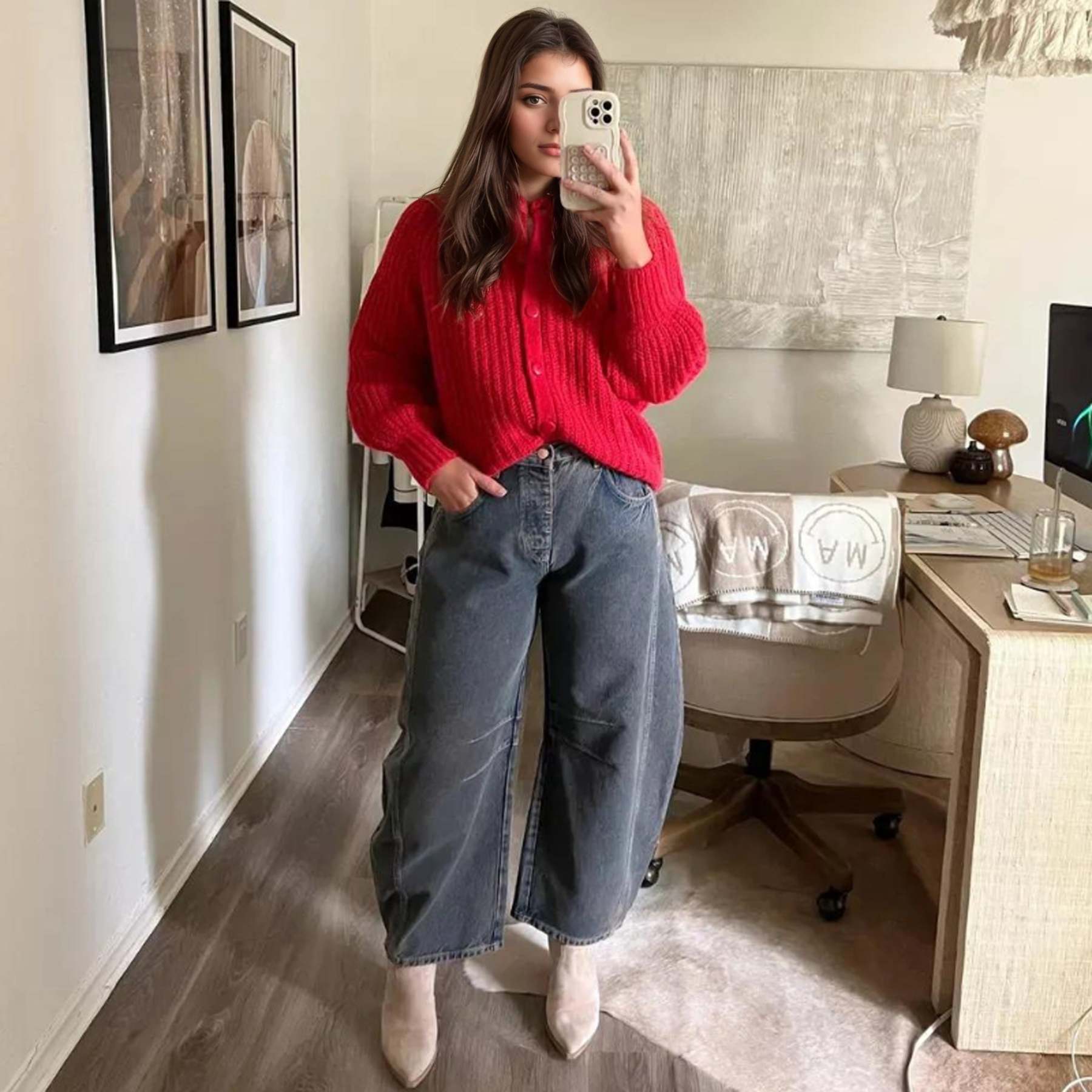 JB Mid Rise Barrel Jeans-My Comfy Pant