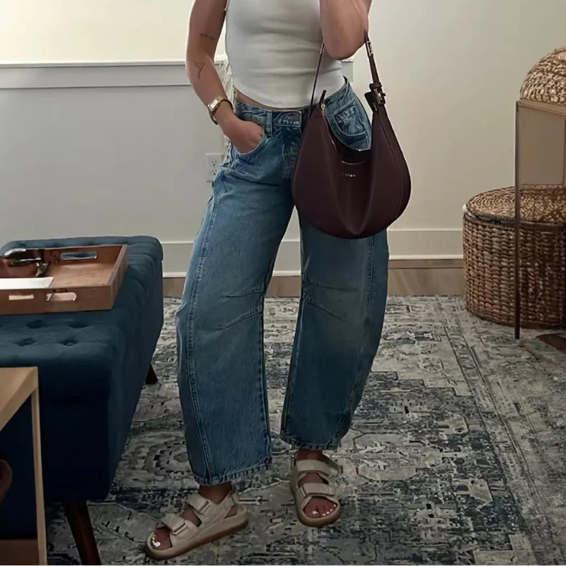 JB Mid Rise Barrel Jeans-My Comfy Pant