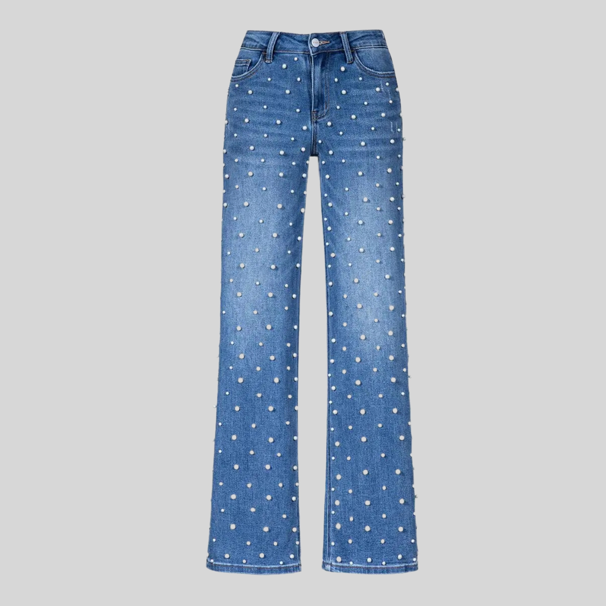 Mid low Rise Baggy Stretchy Wide Trousers for Women