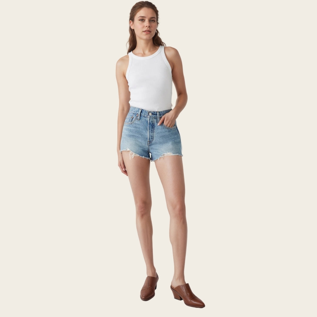 Mid Rise Straight Fit Shorts-My Comfy Pant