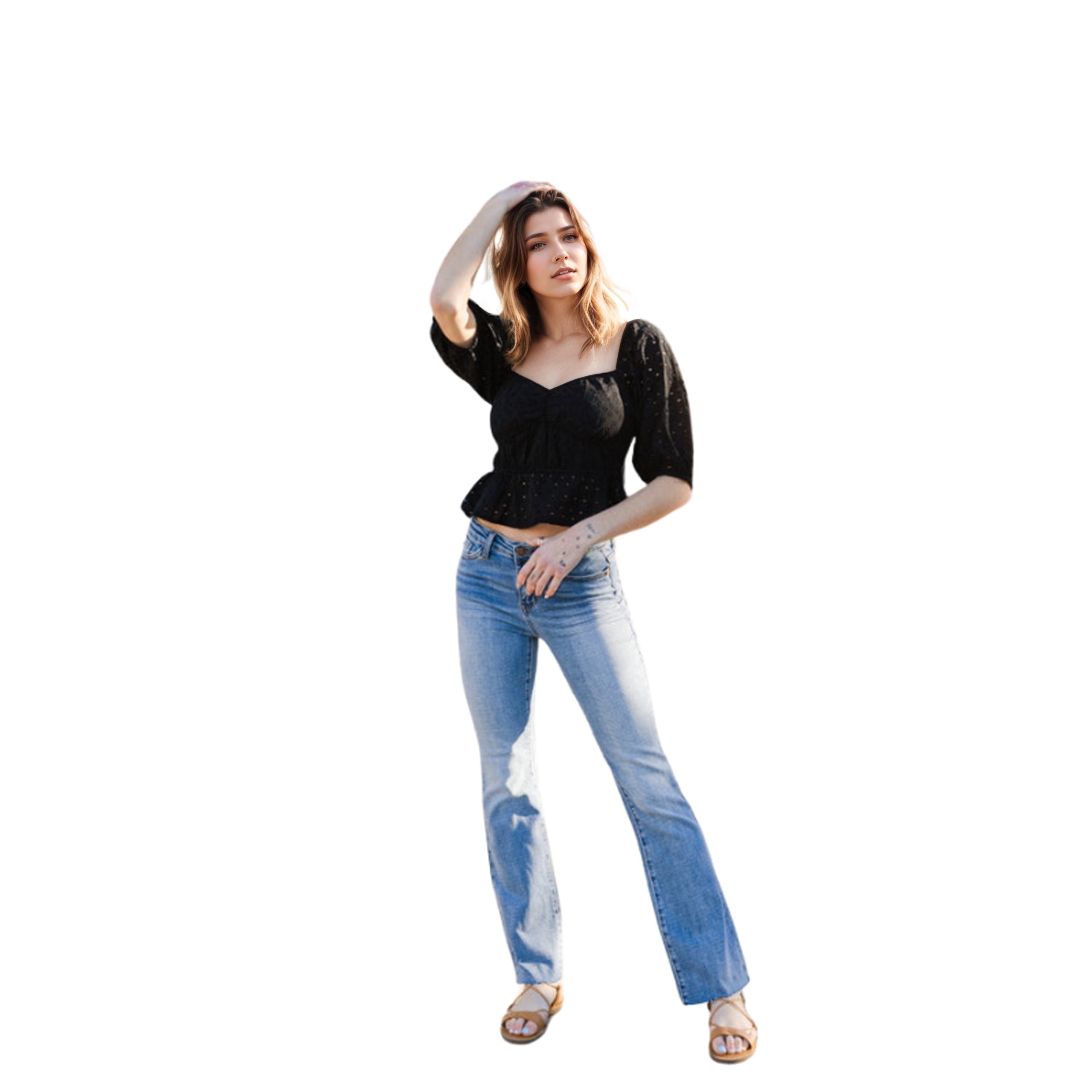 JB Mid Rise Tummy Tuck Bootcut Jeans-My Comfy Pant