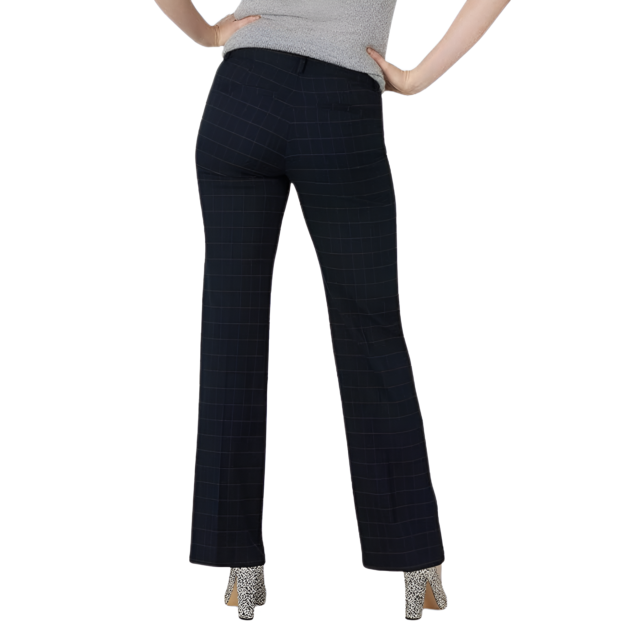 Mid Rise Regular Fit Work Trousers Pants For Women
