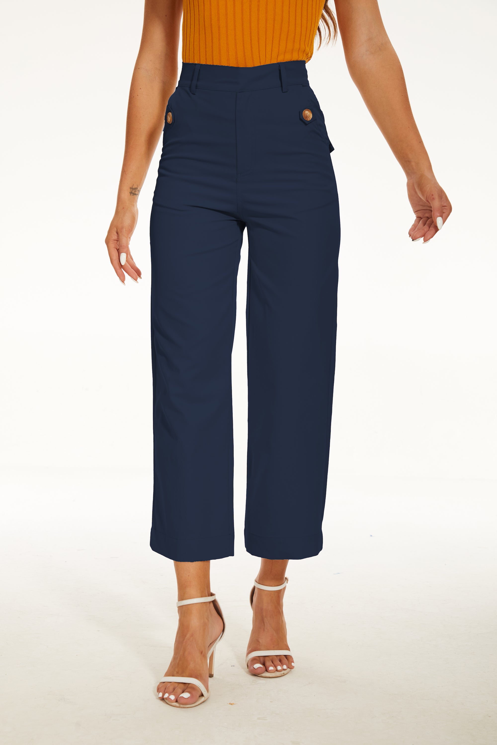 Comfy Stretch Twill Cropped Wide Leg Pant-My Comfy Pant