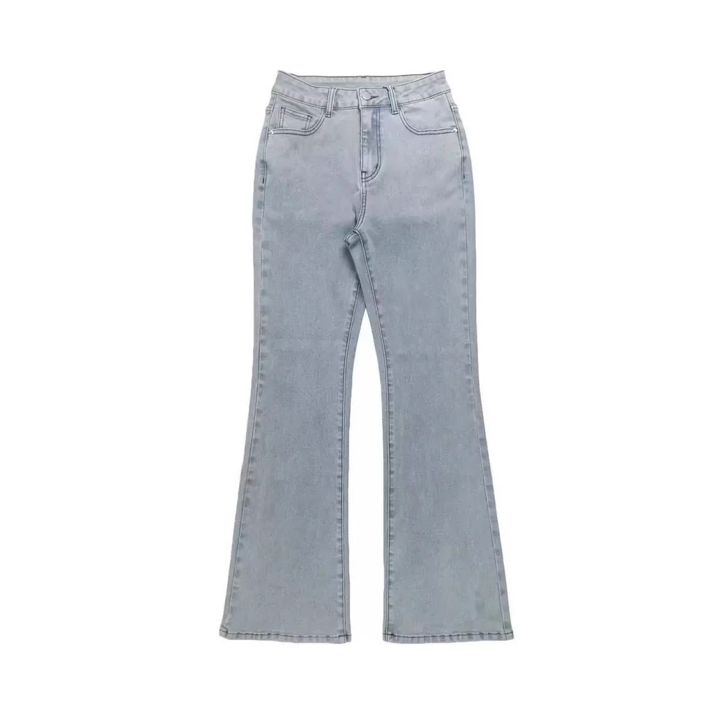 High Rise Flare Jeans With Stretch Comfortable Fit