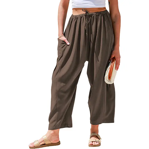 Oversize Summer Vacation Outfits Pants With Pockets 