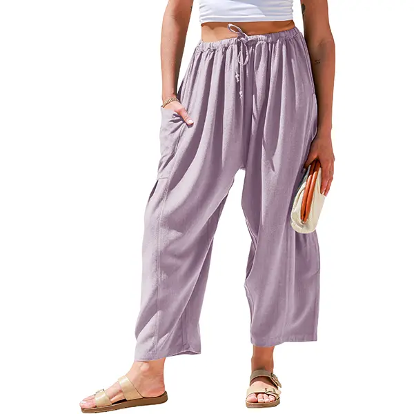 Oversize Summer Vacation Outfits Pants With Pockets 