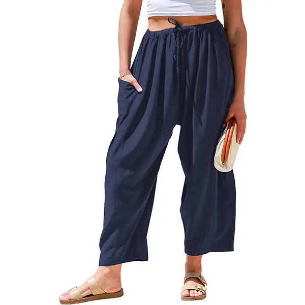 Oversize Summer Vacation Outfits Pants With Pockets 