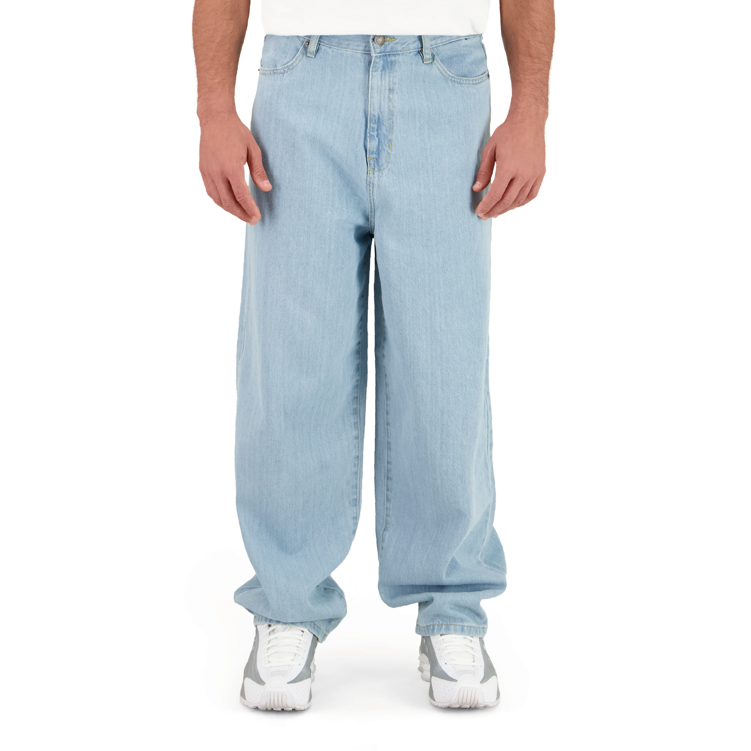 Baggy Denim Zip Fly Pocket Pants