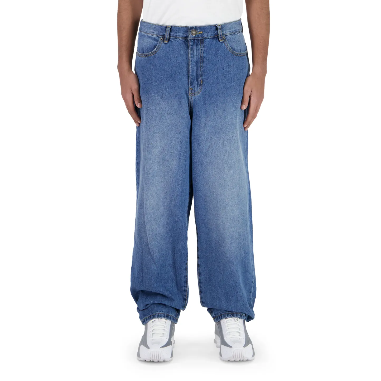 Baggy Denim Zip Fly Pocket Pants