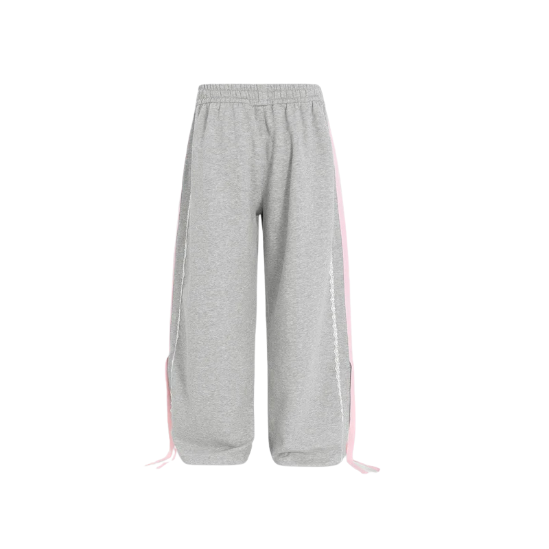 Heather Gray Lace Joggers-My Comfy PantHeather Gray Lace Joggers - Image 2