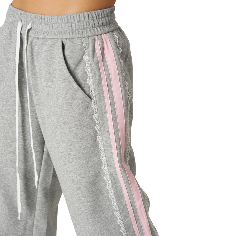 Heather Gray Lace Joggers-My Comfy PantHeather Gray Lace Joggers - Image 4
