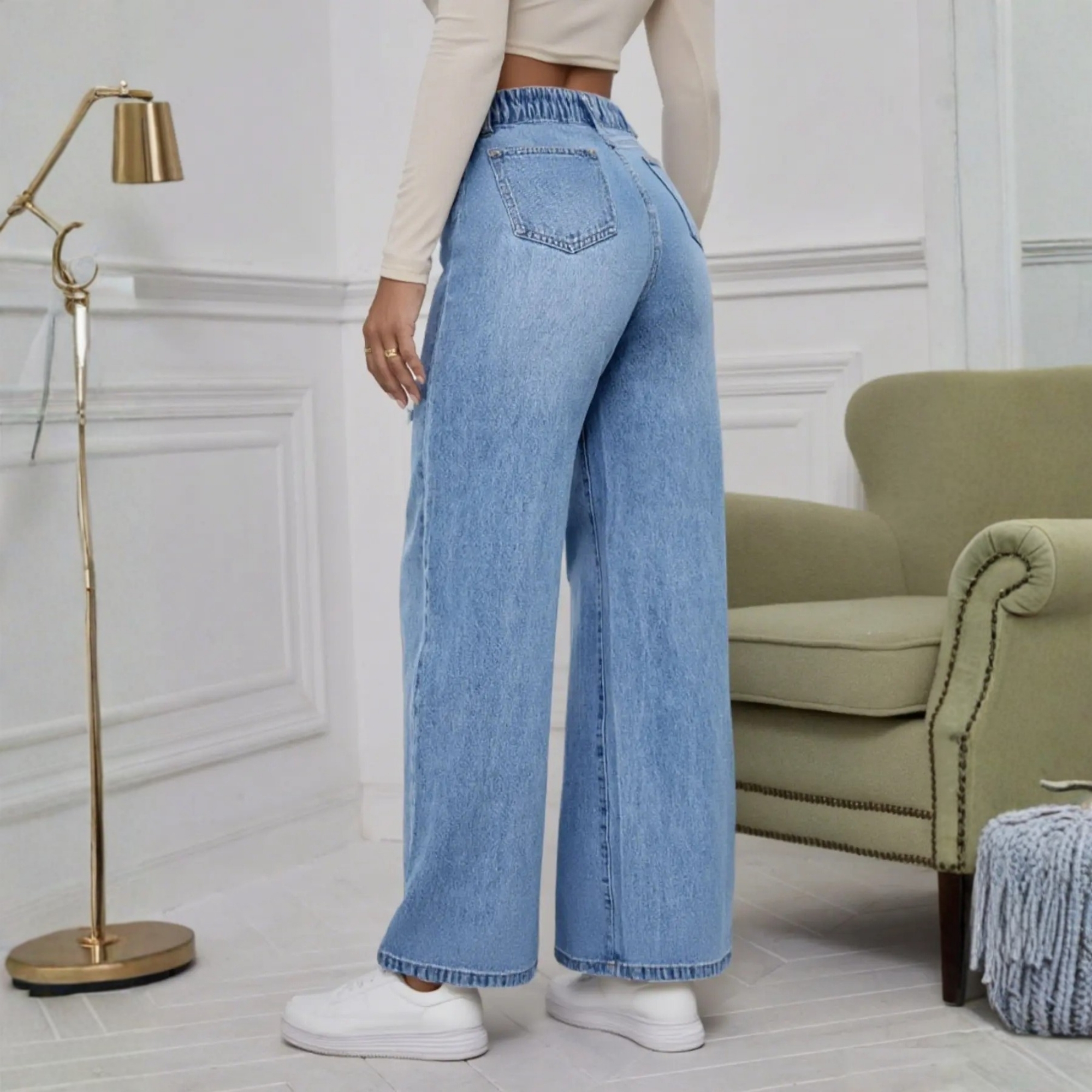 Ripped Loose Fit Button Fly Denim Jeans