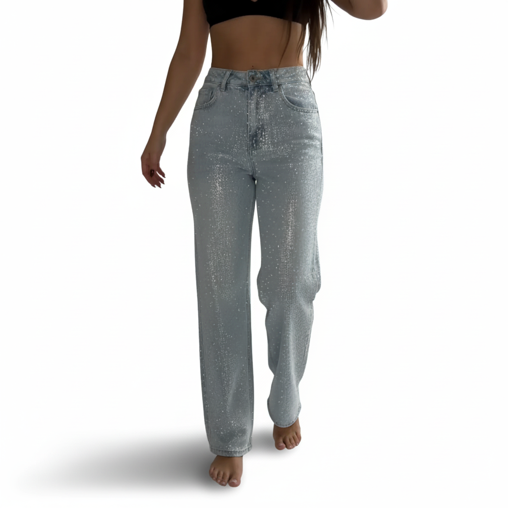 Sequin Embellished Casual Jeans For Women