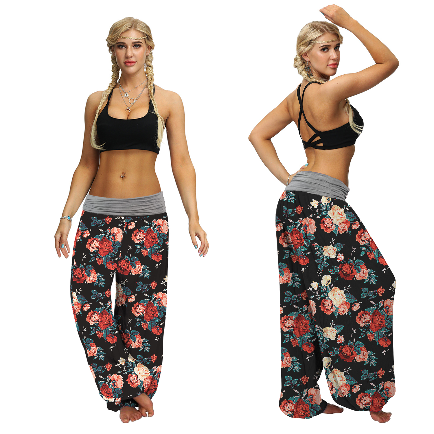 Women's Baggy Harem Floral Pants-My Comfy Pant