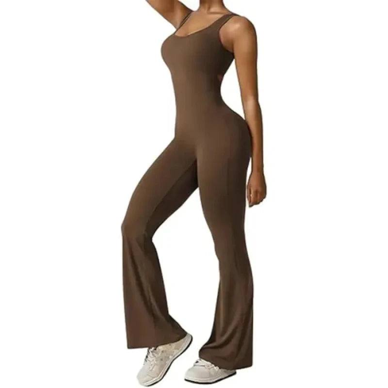 Sleek Design Cutout Flared Jumpsuit-My Comfy Pant