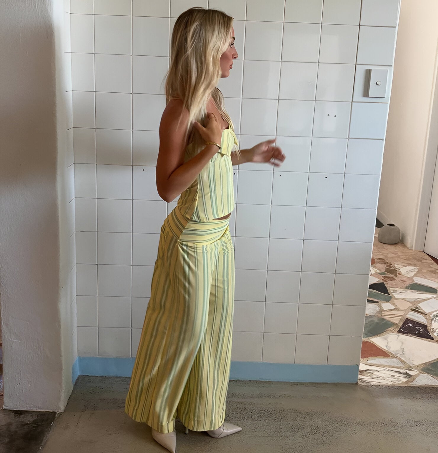 Striped Tube Flare Set-My Comfy Pant