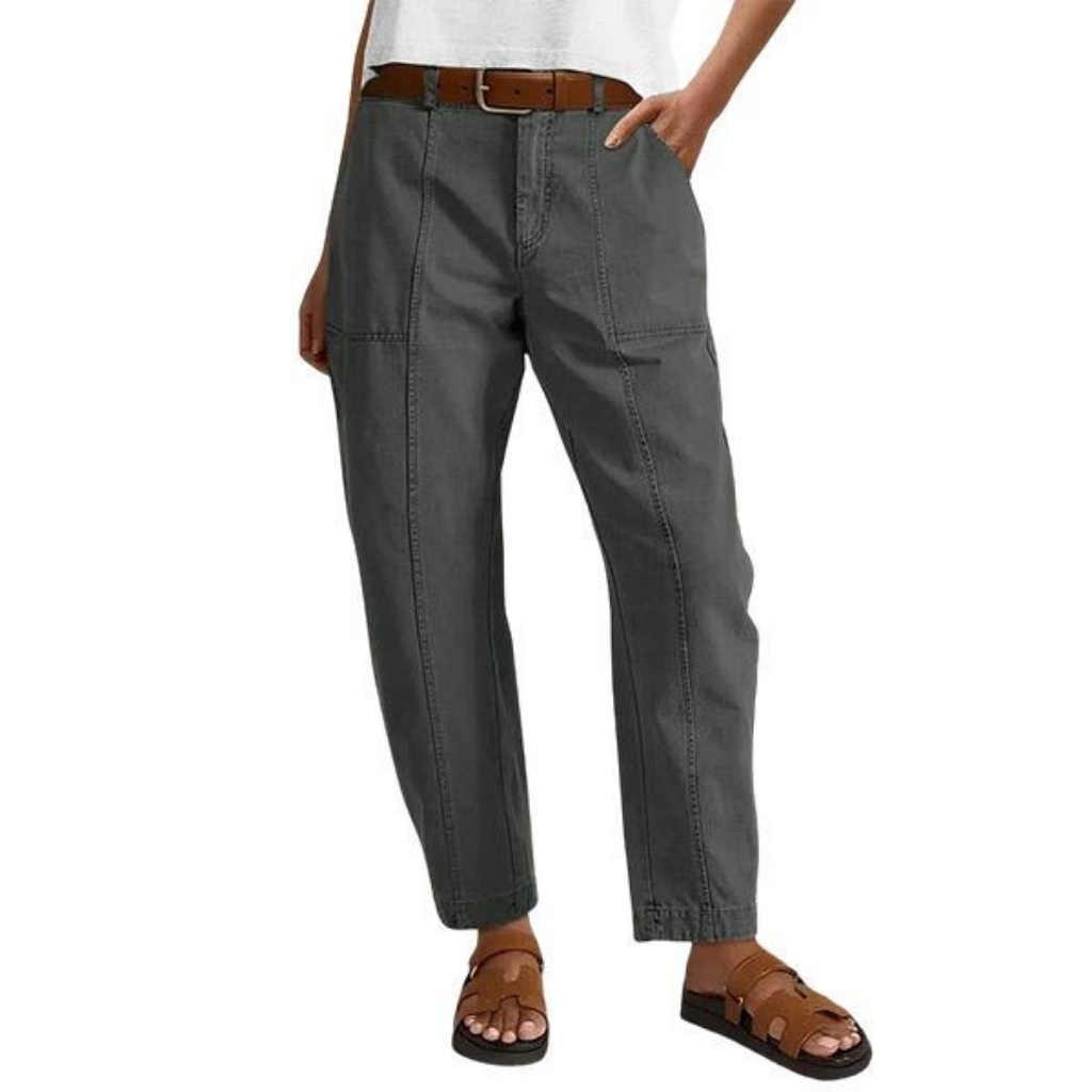 Stitch Detail Cropped Casual PantsStitch Detail Carrot Cropped Casual Pants - Image 3