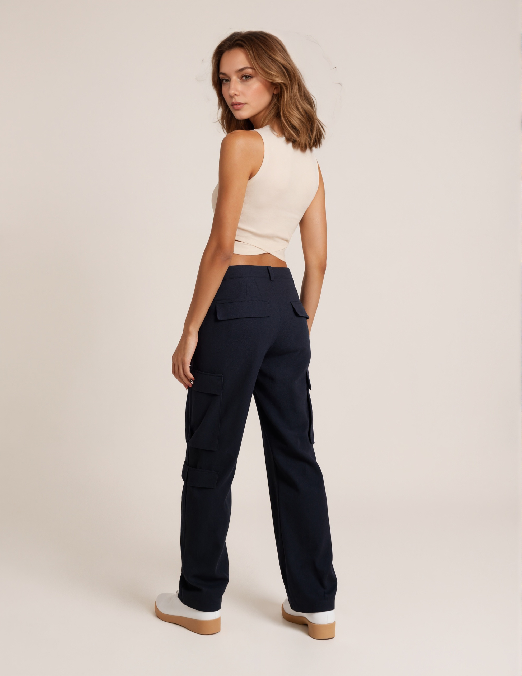 Straight Fit Adjustable Cargo Trousers