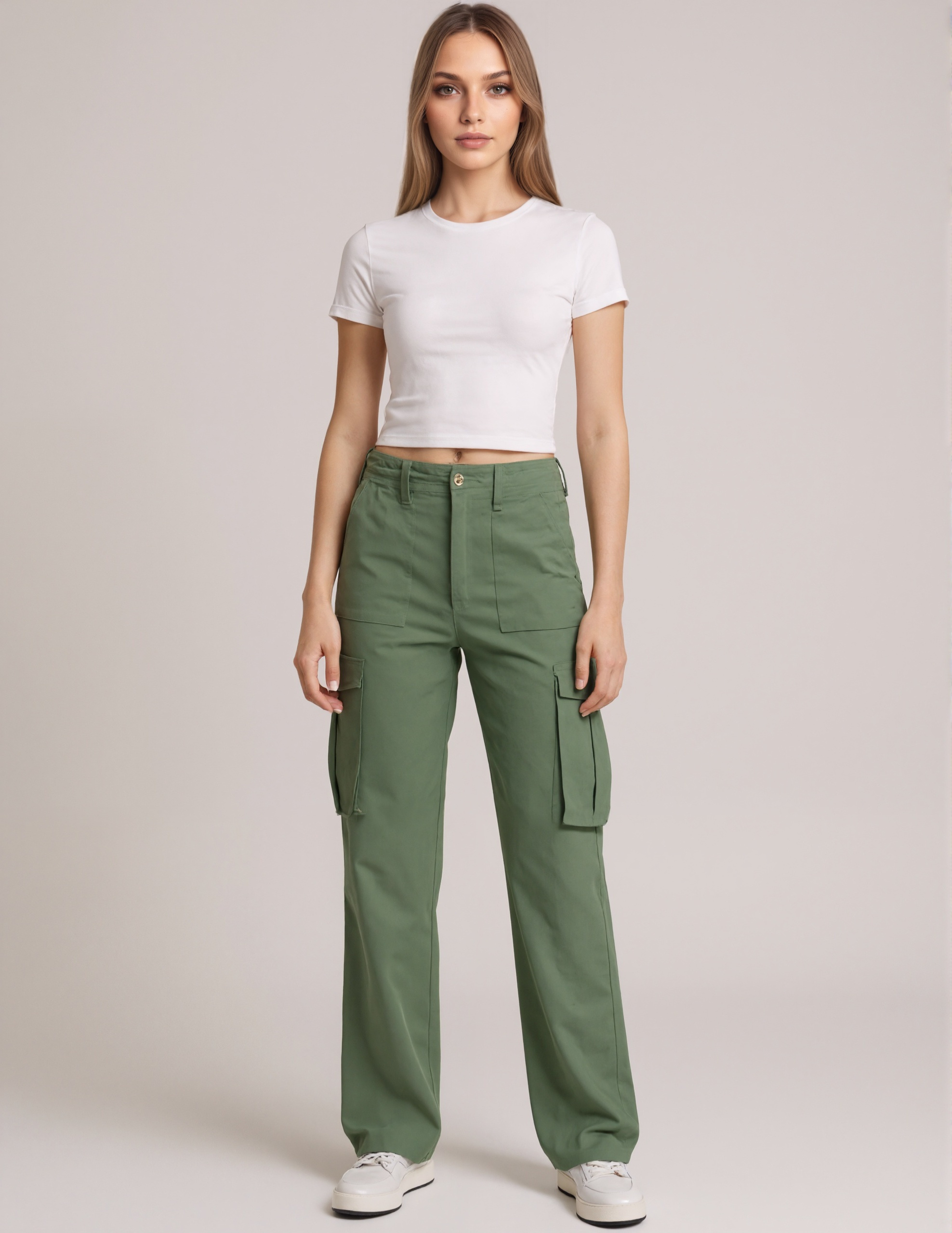 Straight Fit Adjustable Cargo Trousers