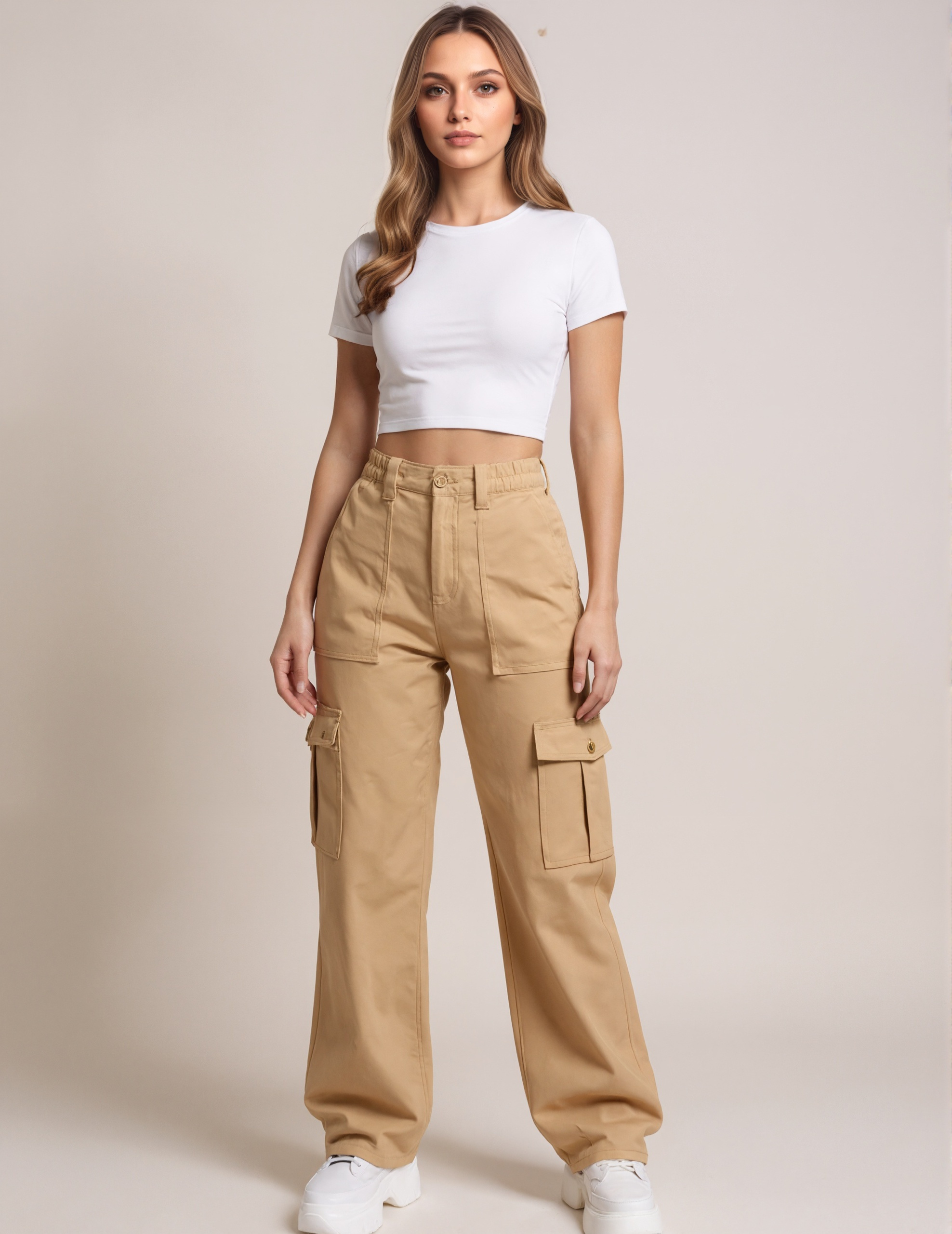 Straight Fit Adjustable Cargo Trousers
