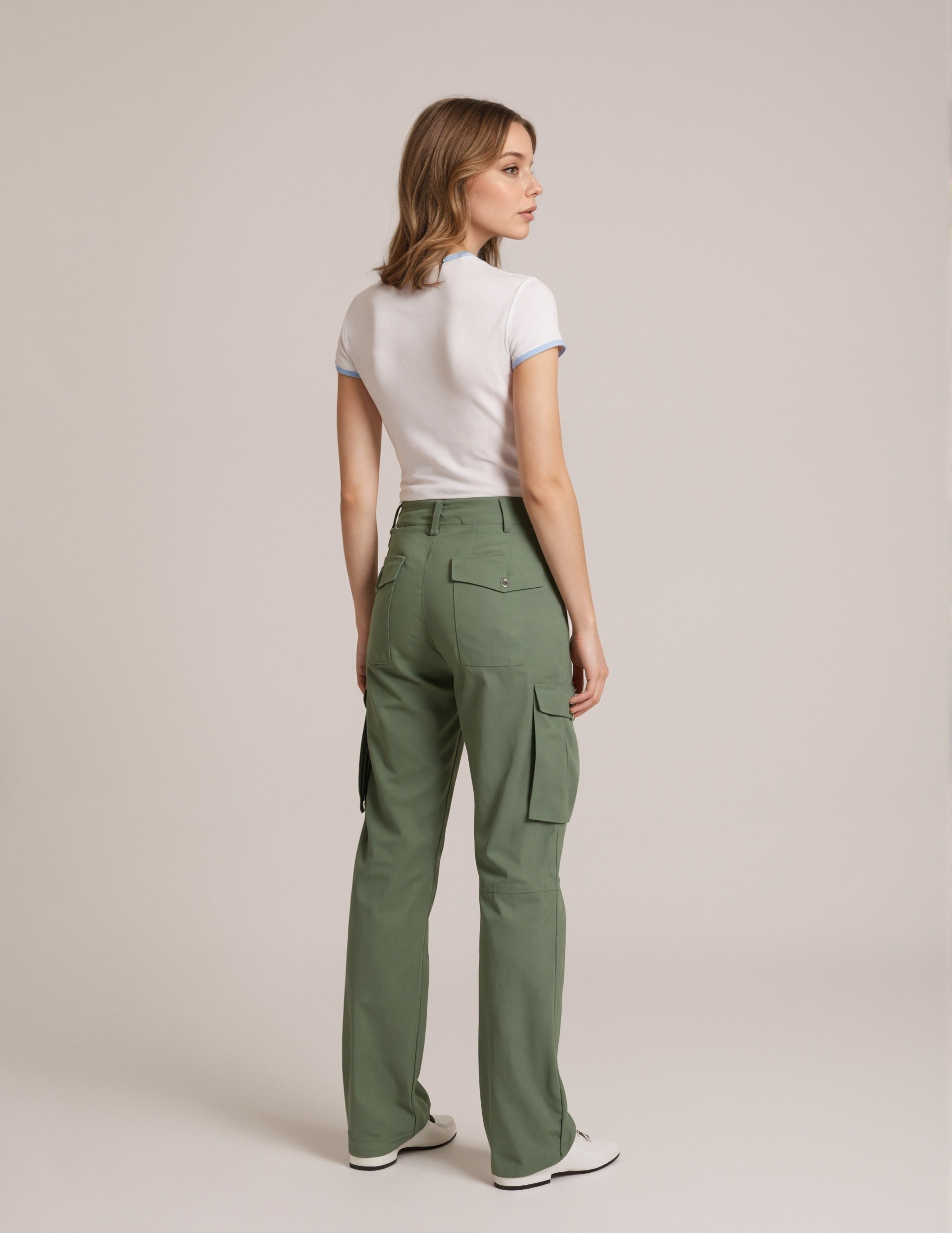 Straight Fit Adjustable Cargo Trousers