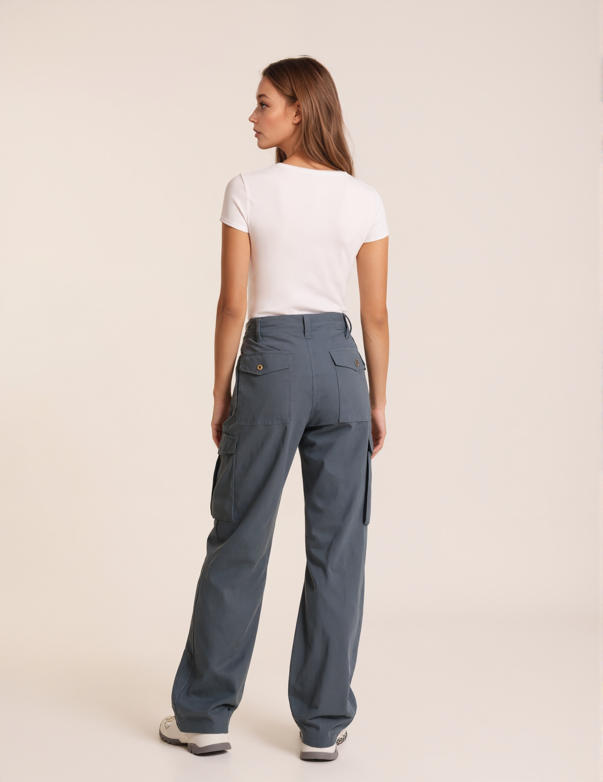 Straight Fit Adjustable Cargo Trousers